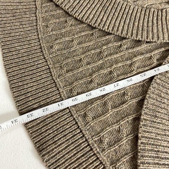 Ralph Lauren Blue Label Sz M Wool/Cashmere Shawl Neck Cardigan Taupe Buckle - Picture 11 of 12